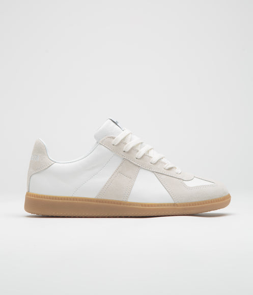 Novesta All Leather German Army Trainer Shoes - White / Transparent