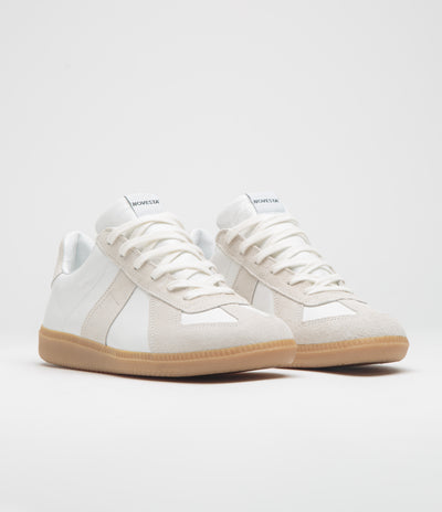 Novesta All Leather German Army Trainer Shoes - White / Transparent