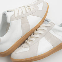 Novesta All Leather German Army Trainer Shoes - White / Transparent thumbnail