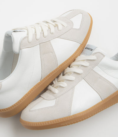 Novesta All Leather German Army Trainer Shoes - White / Transparent