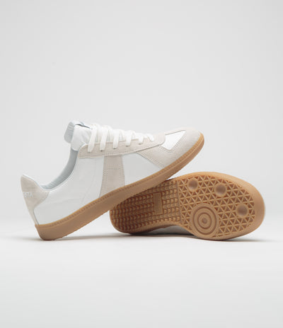 Novesta All Leather German Army Trainer Shoes - White / Transparent