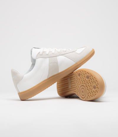 Novesta All Leather German Army Trainer Shoes - White / Transparent