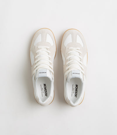 Novesta All Leather German Army Trainer Shoes - White / Transparent