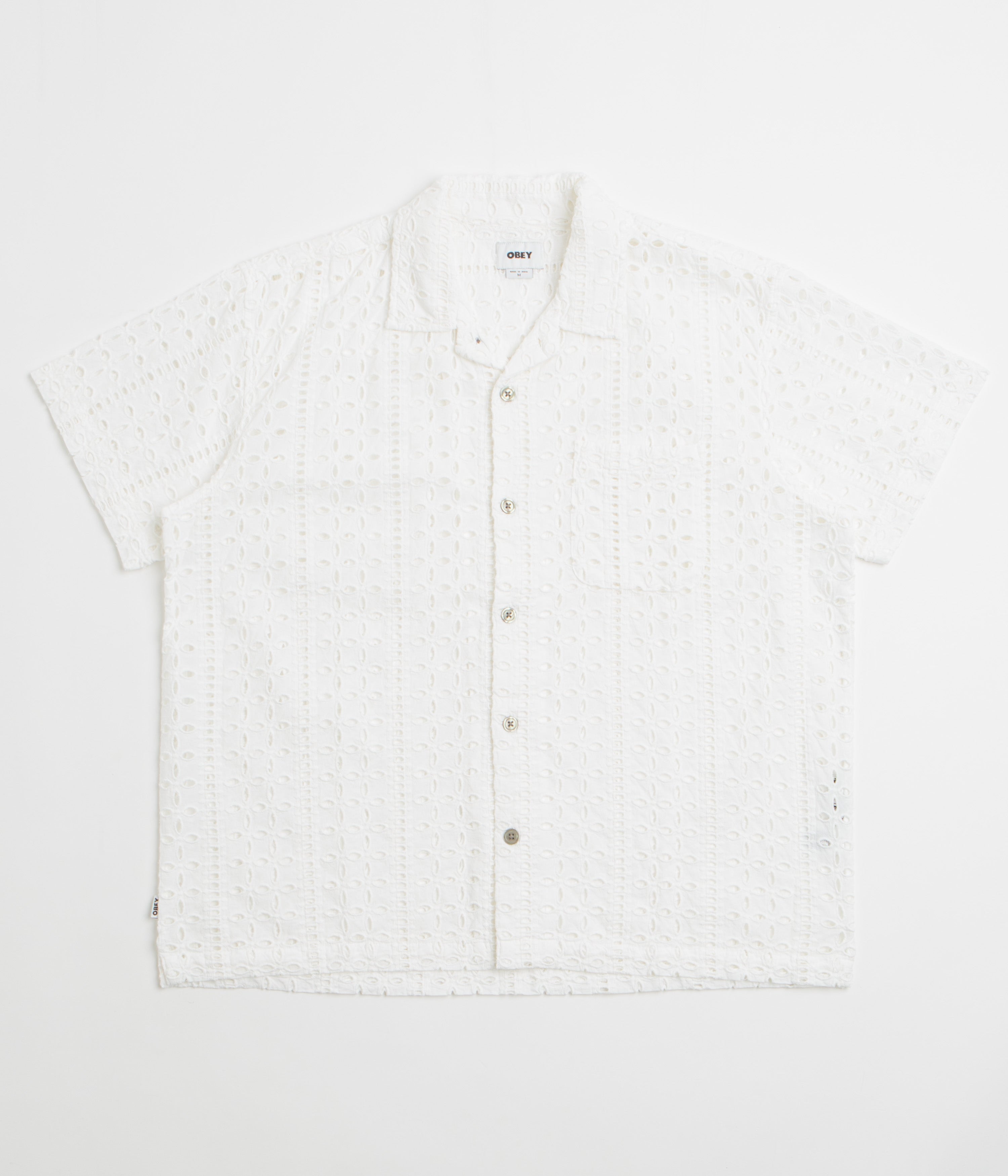 Obey Ayers Short Sleeve Shirt in White