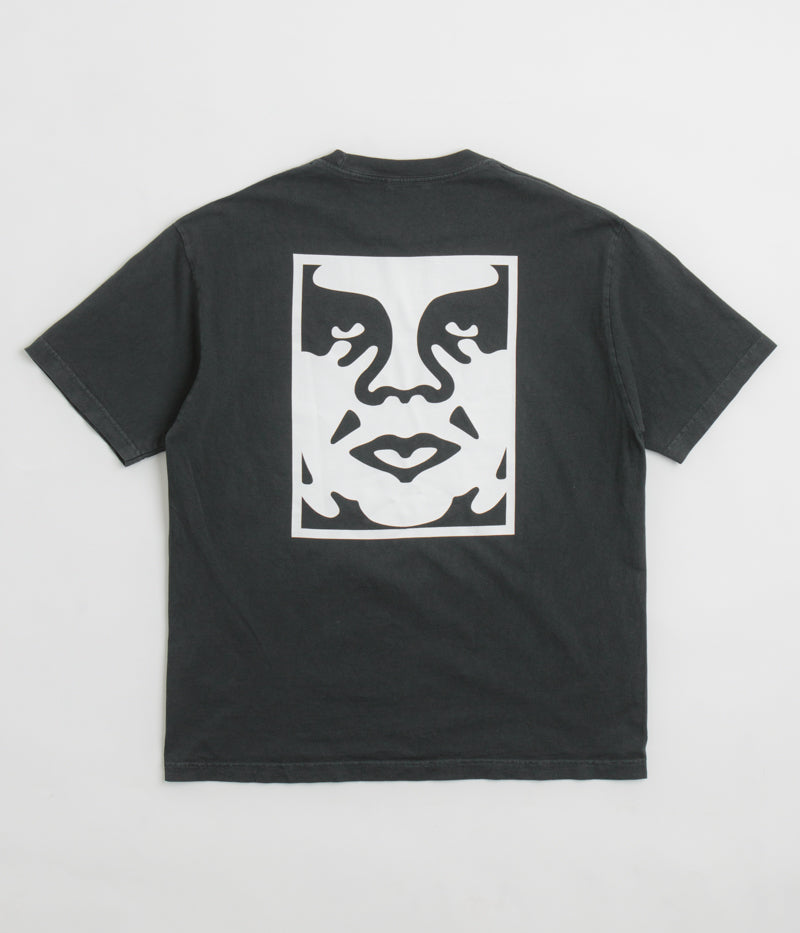 Obey Bold Icon Face T-Shirt in Pigment True Vintage Black
