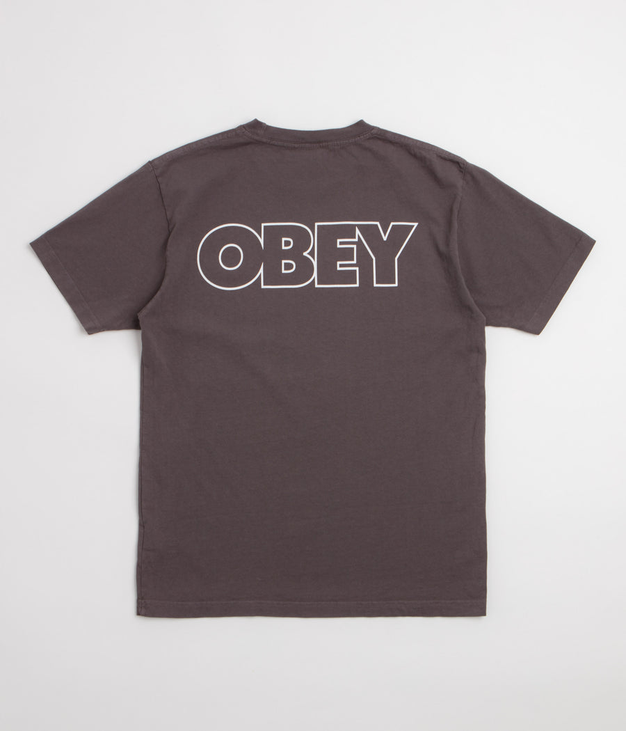 Obey Bold Outline T-Shirt in Pigment Dusty Black