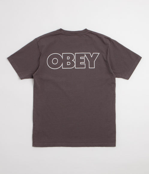 Obey Bold Outline T-Shirt - Pigment Dusty Black