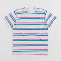 Obey Distance Stripe T-Shirt in White Multi thumbnail