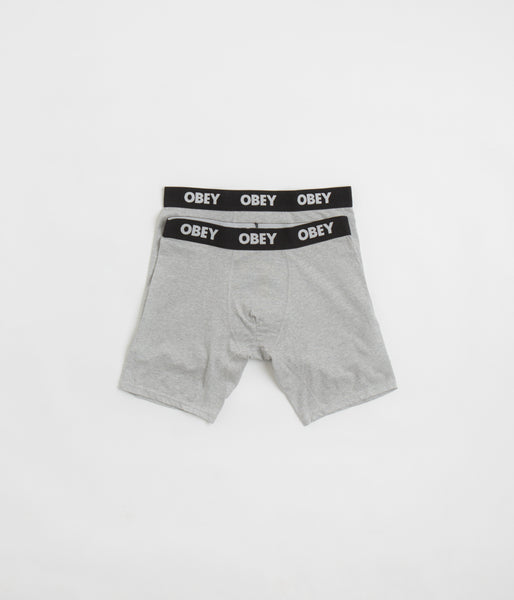 Obey Established Work Boxers (2 Pack) - Ash Grey | flatspot