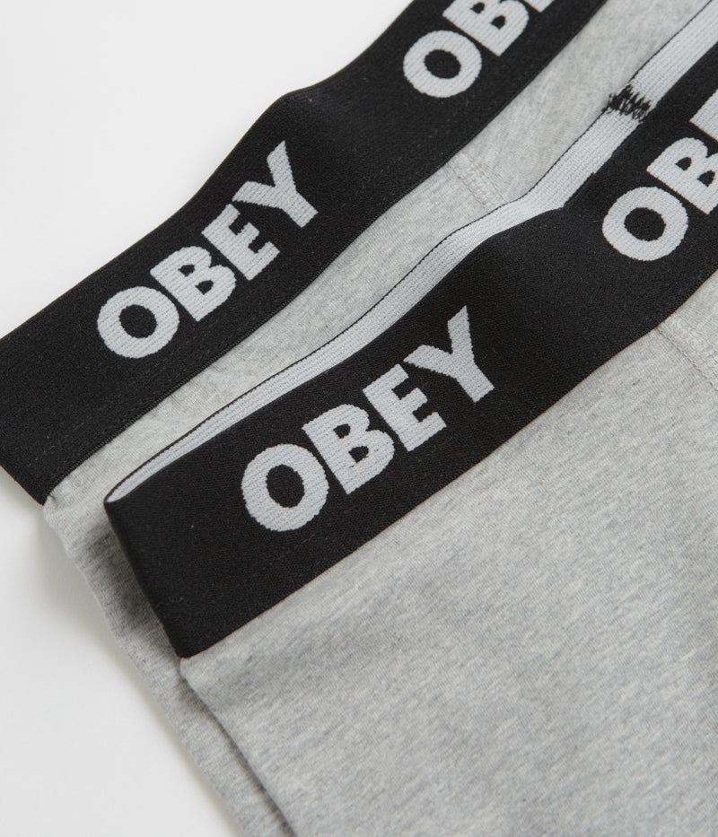 Obey Established Work Boxers (2 Pack) - Ash Grey | flatspot