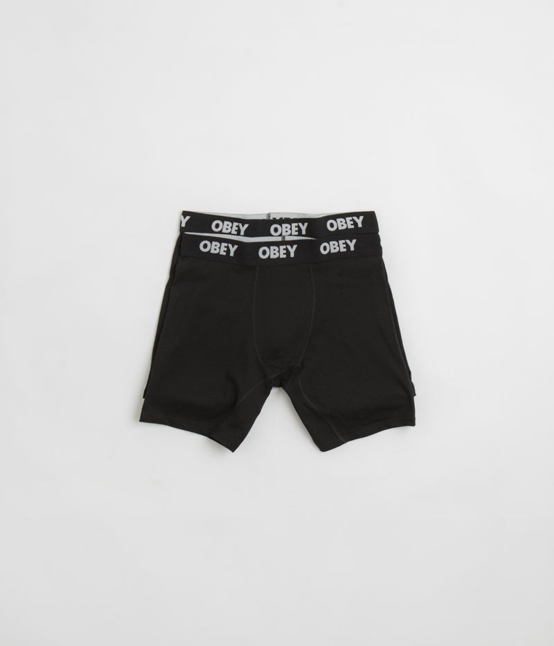 Obey Established Work Boxers (2 Pack) - Black | Flatspot