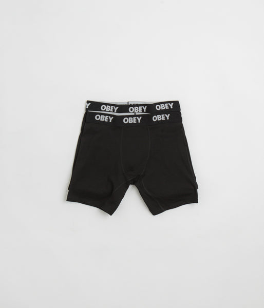 Obey Established Work Boxers (2 Pack) - Black | Flatspot