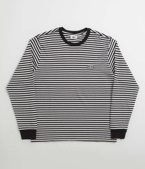 Obey Established Works Eyes Stripe Long Sleeve T-Shirt - Black Multi