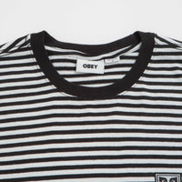 Obey Established Works Eyes Stripe Long Sleeve T-Shirt - Black Multi thumbnail