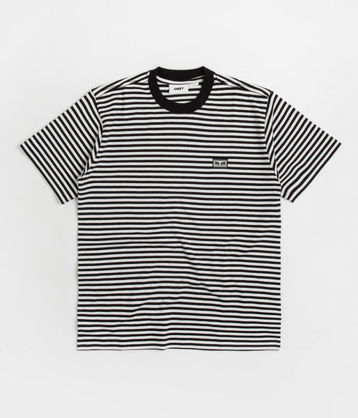 Obey Established Works Eyes Stripe T-Shirt - Black | Flatspot
