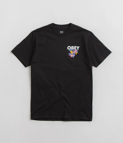 Obey Floral Garden T-Shirt in Black