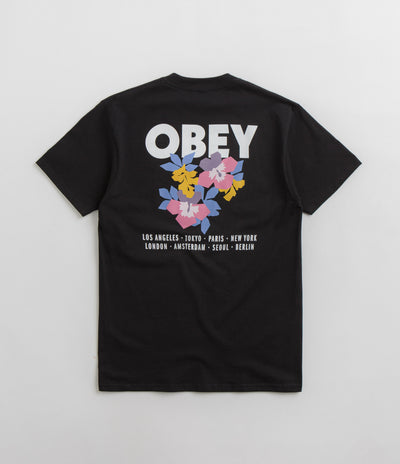 Obey Floral Garden T-Shirt in Black