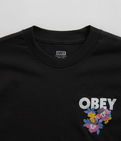 Obey Floral Garden T-Shirt in Black
