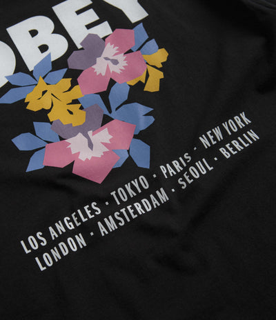 Obey Floral Garden T-Shirt in Black