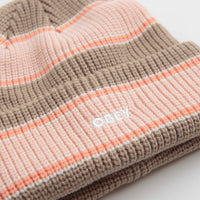 Obey Future Stripe Beanie - Pink Putty thumbnail