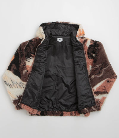 Obey Horses Sherpa Jacket - Brown Multi