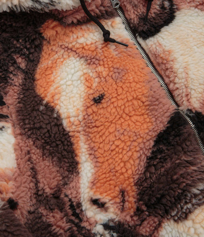 Obey Horses Sherpa Jacket - Brown Multi