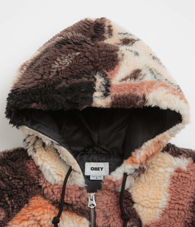 Obey Horses Sherpa Jacket - Brown Multi