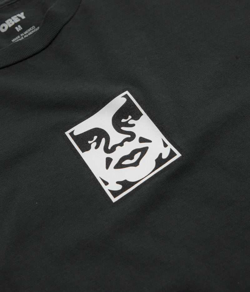 Obey Icon Face T-Shirt - Pigment True Vintage Black | Flatspot