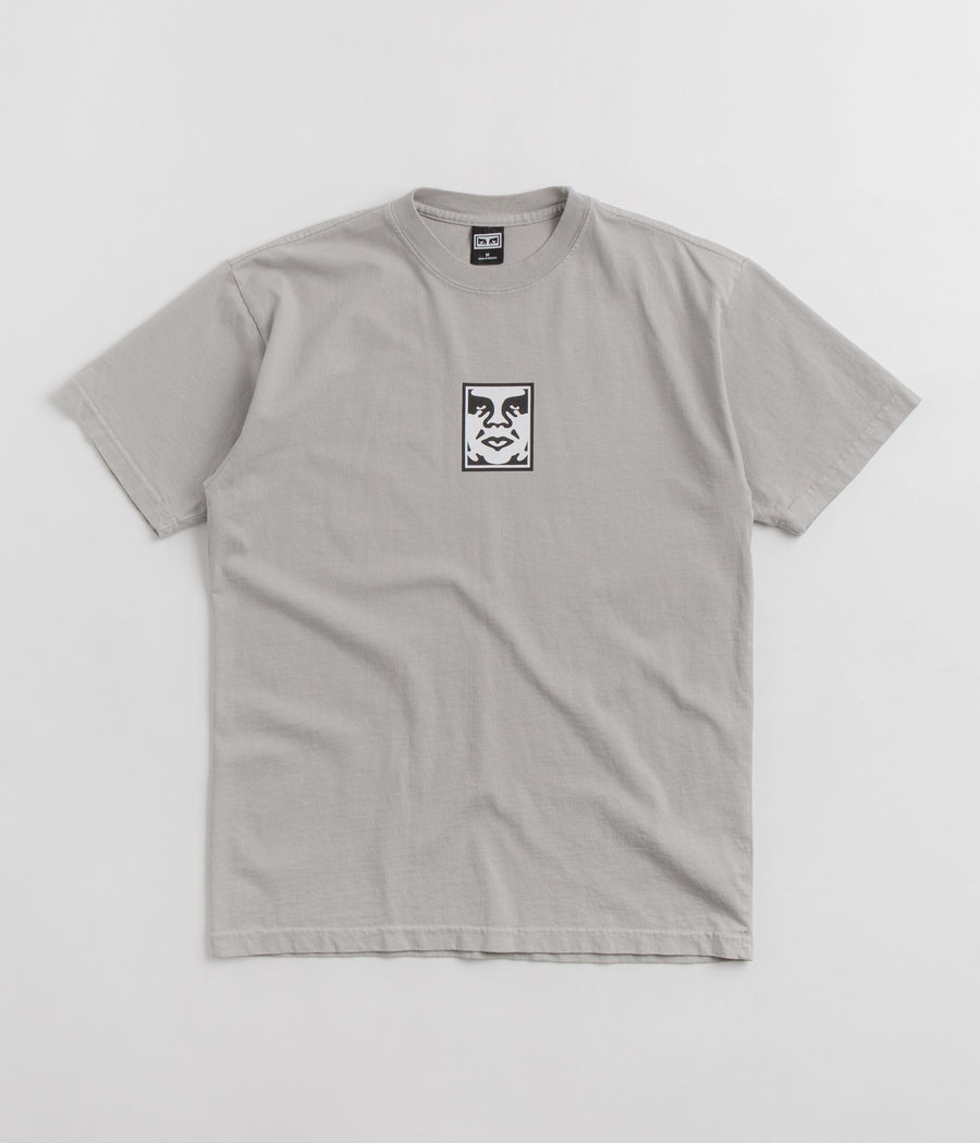 Obey Ripped Icon T-Shirt - Silver Grey