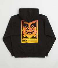 Obey Icon Stencil Flame Hoodie in Black