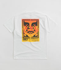 Obey Icon Stencil Flame T-Shirt in White