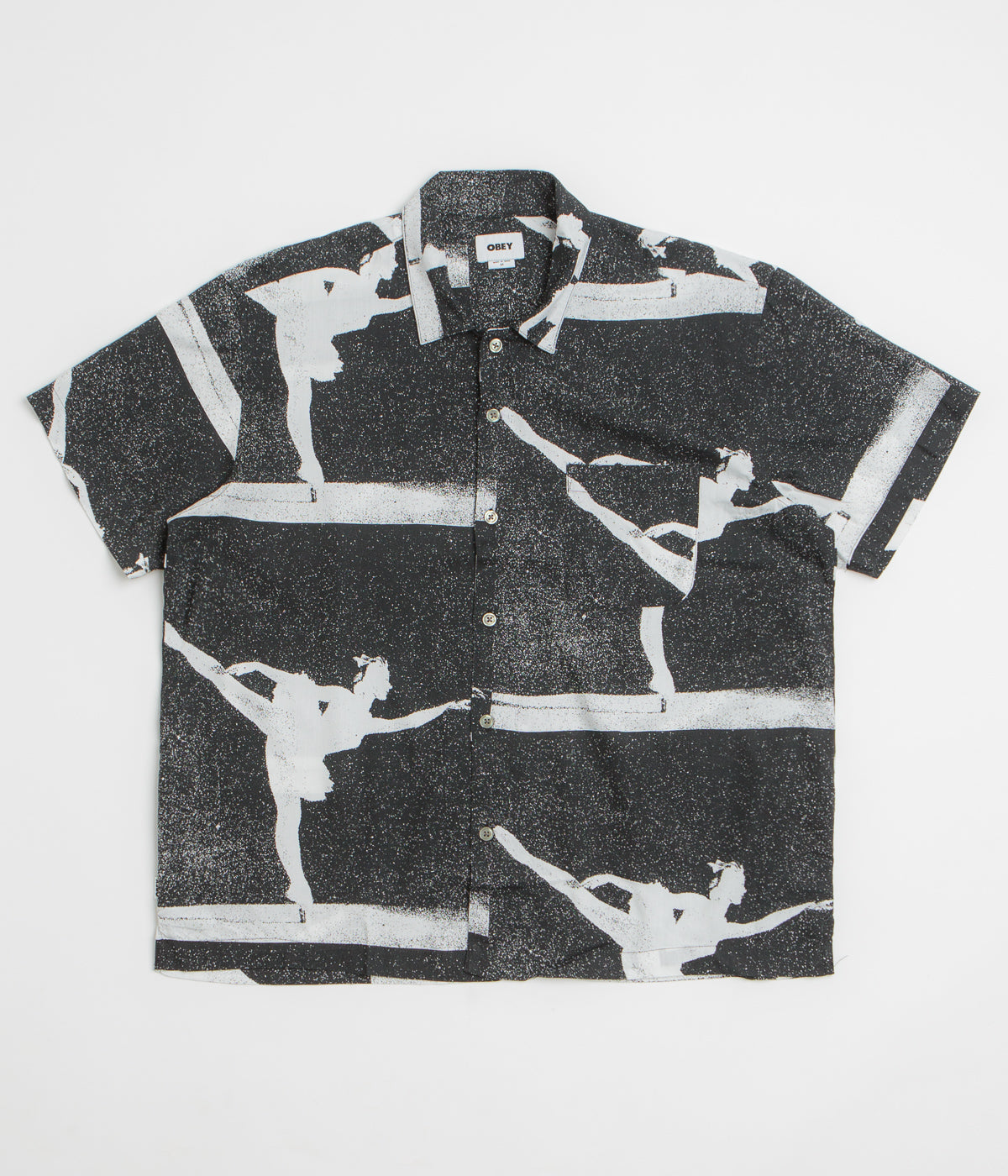 Obey Jacques Short Sleeve Shirt in Black Multi