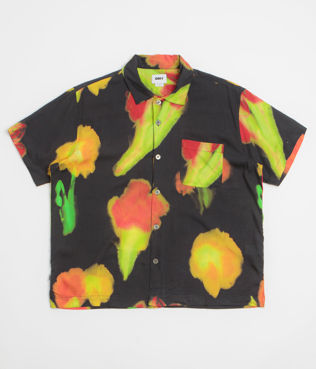 Obey Kinney Short Sleeve Shirt in Black Multi
