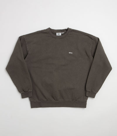Obey Lowercase Crewneck Sweatshirt - Pigment Black Olive