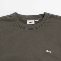 Obey Lowercase Crewneck Sweatshirt - Pigment Black Olive thumbnail