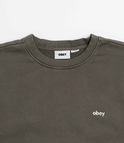 Obey Lowercase Crewneck Sweatshirt - Pigment Black Olive