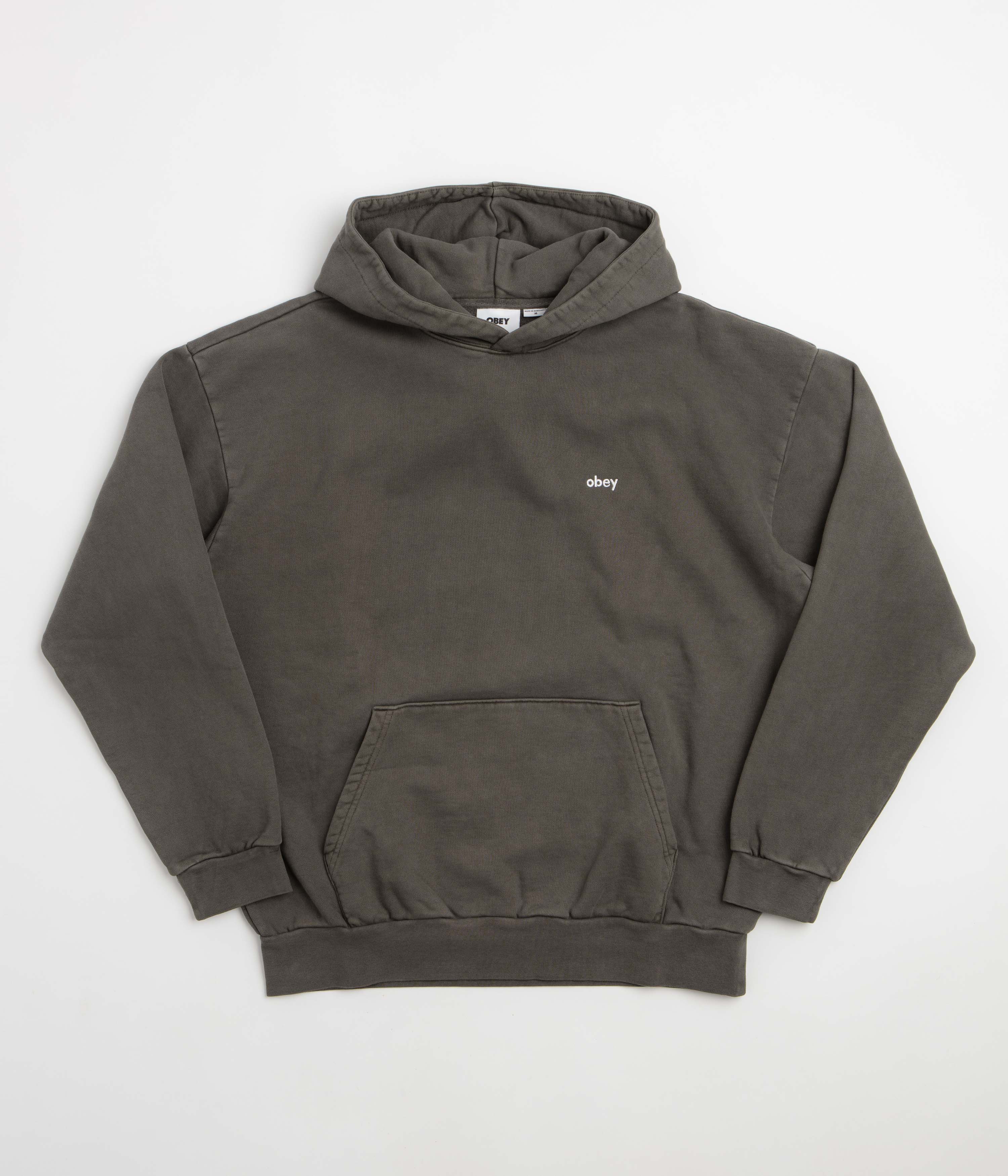 Obey Lowercase Hoodie - Pigment Black Olive