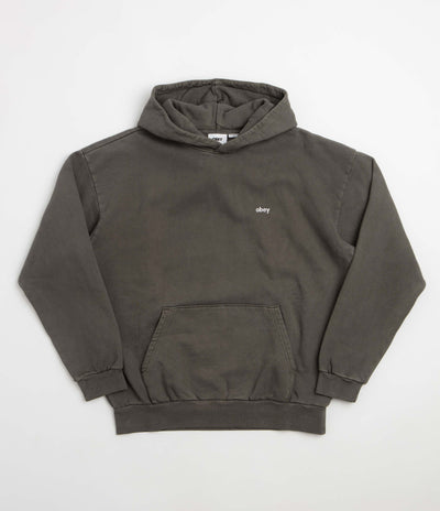 Obey Lowercase Hoodie - Pigment Black Olive