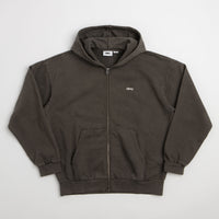 Obey Lowercase Zip Up Hoodie - Pigment Black Olive thumbnail
