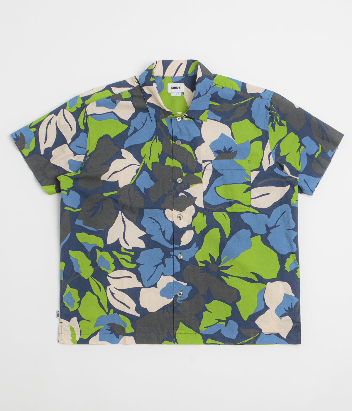 Obey Maxwell Short Sleeve Shirt in Navy Multi