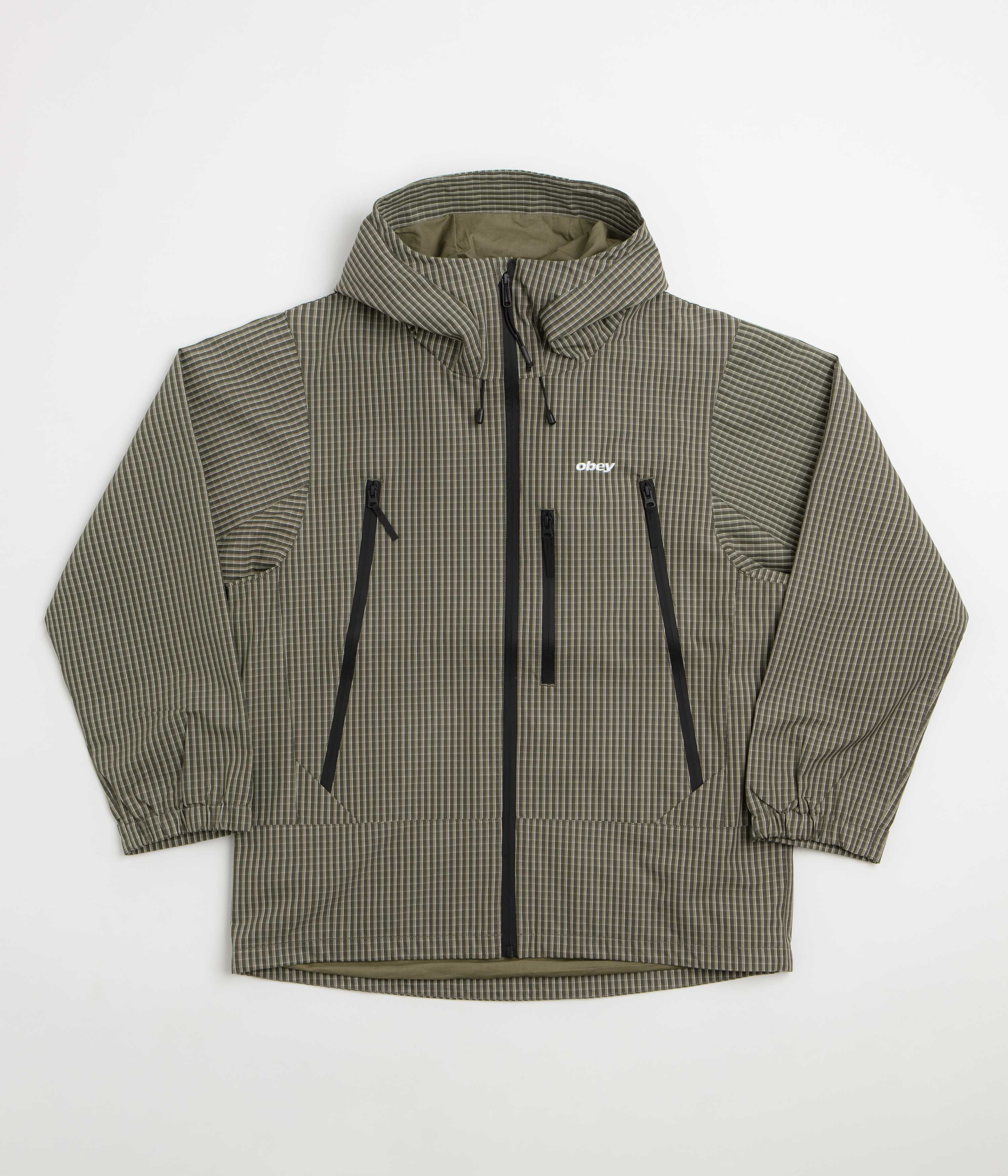Obey Obsidian Jacket in Vetiver Plaid