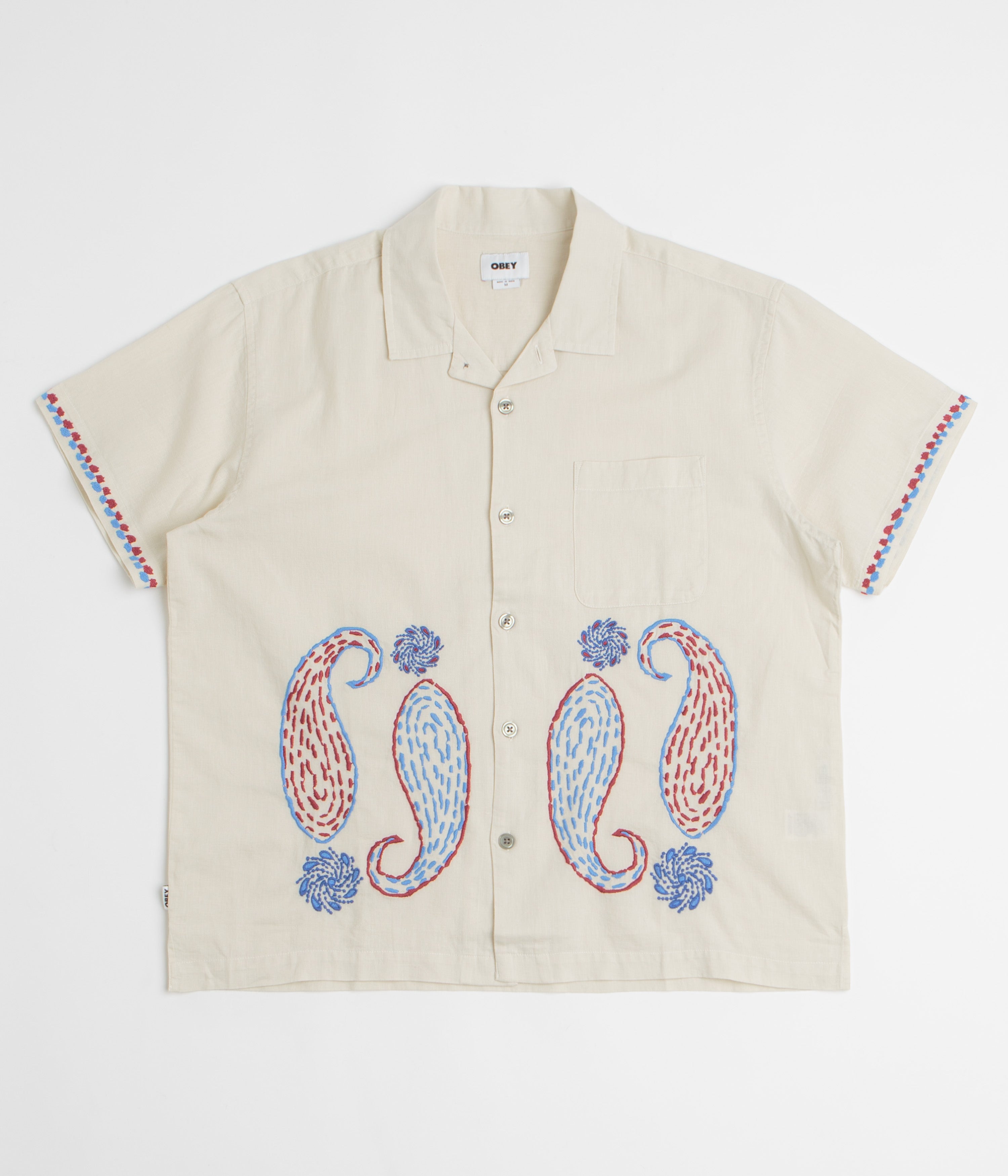 Obey Quentin Short Sleeve Shirt in Birch Multi