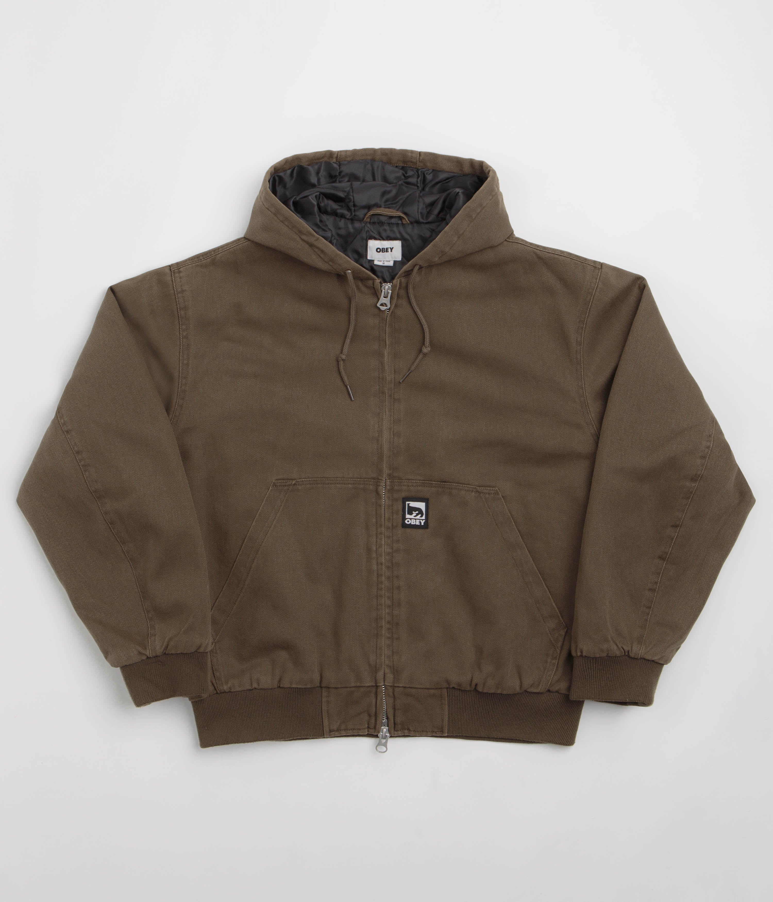 Obey Randy Zip Up Hoodie in Wren Faded Wash