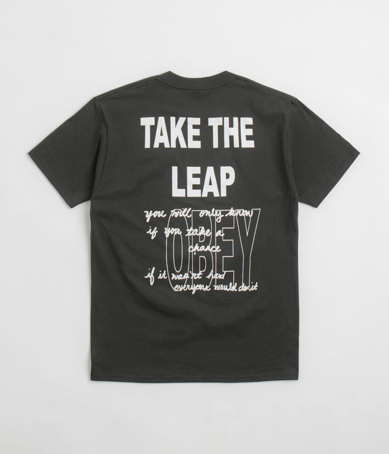 Obey Take The Leap T-Shirt in Vintage Black