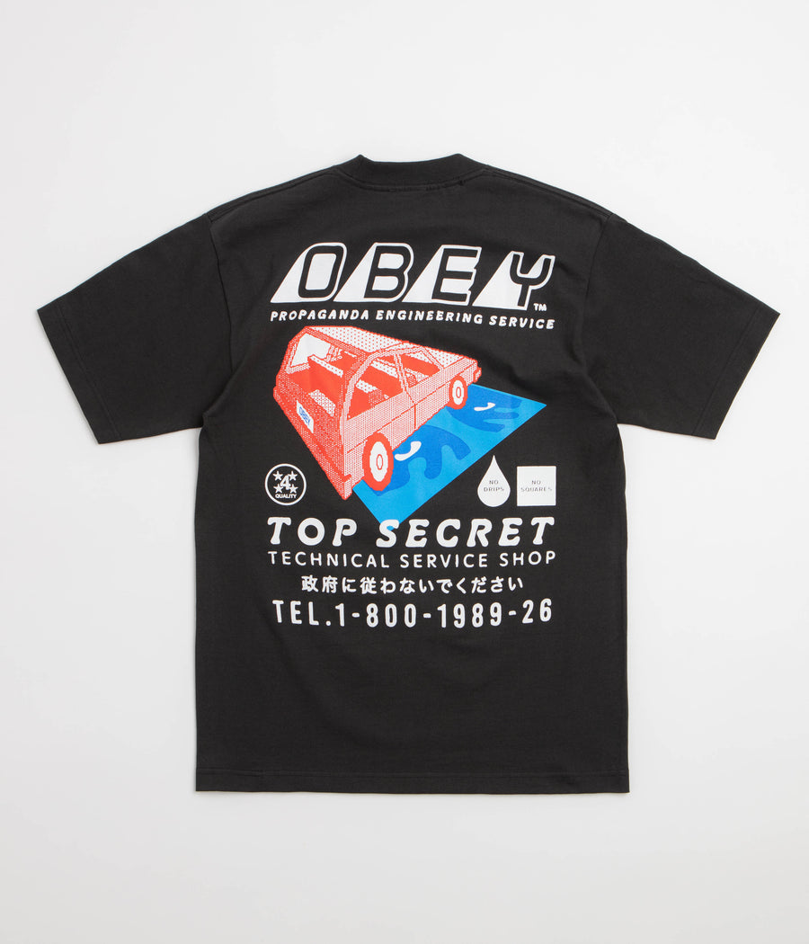 Obey Top Secret T-Shirt in Vintage Black