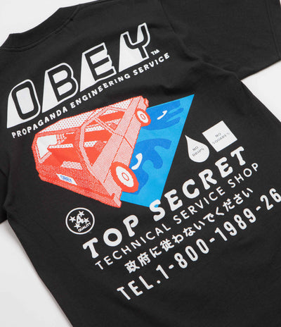 Obey Top Secret T-Shirt in Vintage Black