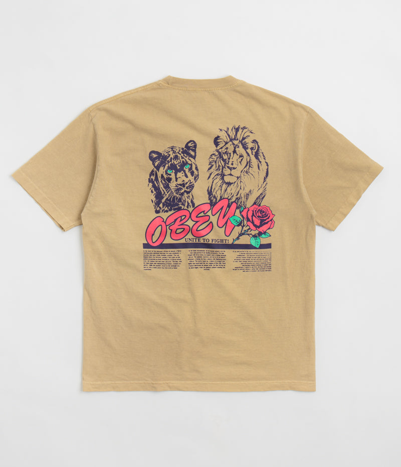 Obey Unite & Fight T-Shirt in Pigment Light Khaki