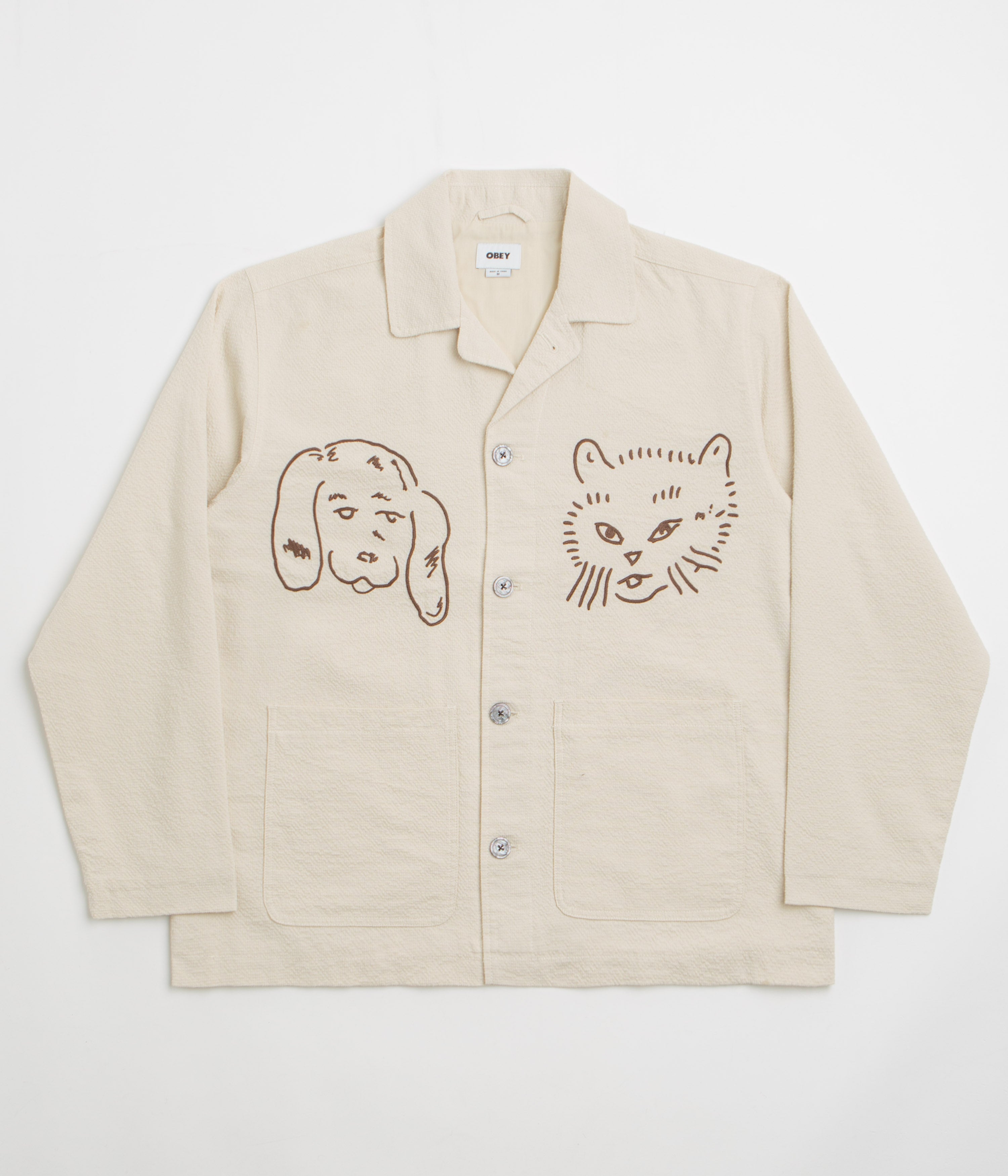 Obey Vesta Shirt Jacket in Egret