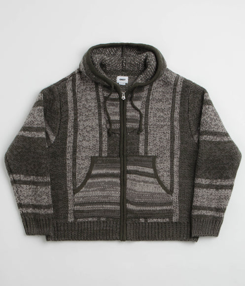 Obey Zip Up Baja Hoodie - Leaf Multi