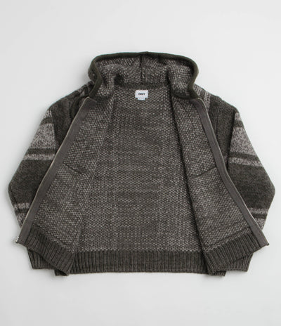 Obey Zip Up Baja Hoodie - Leaf Multi
